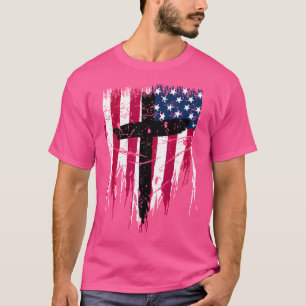 T-shirt Drapeau américain de la Croix-chrétienne