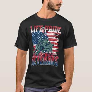 T-shirt Drapeau américain de la fête des vétérans Fière vi