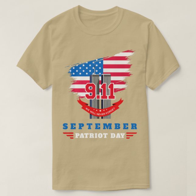 T-shirt Drapeau américain de la Journée Patriot 911 (Design devant)