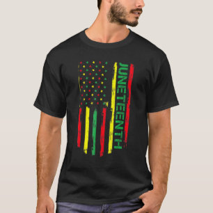 T-shirt Drapeau américain de la liberté noire africaine Bl