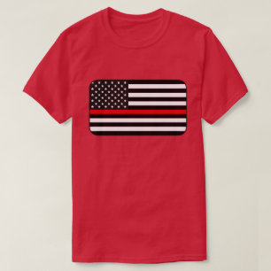T-shirt Drapeau américain de la ligne rouge mince