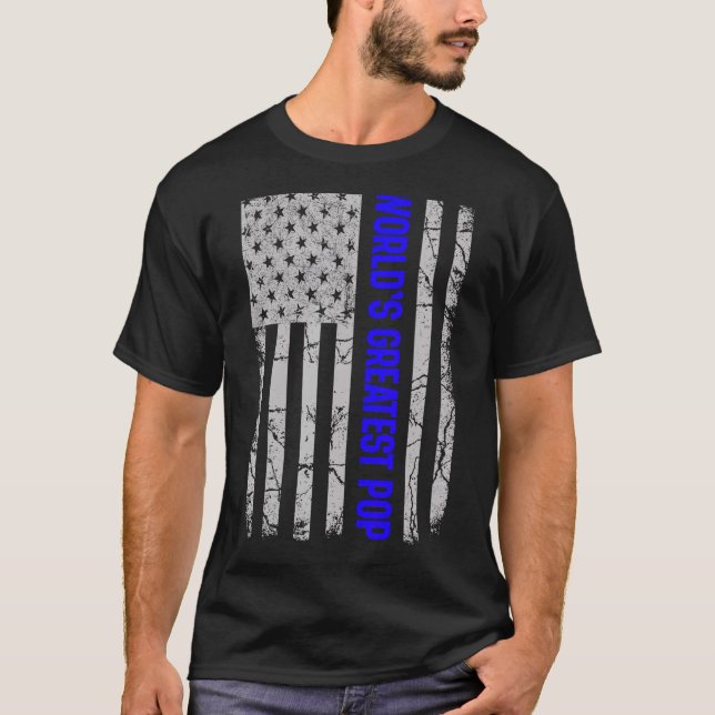 T-shirt Drapeau américain de la Pop la plus grande pop du  (Devant)