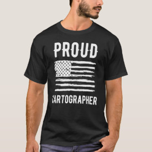 T-shirt Drapeau américain de la profession de cartographe