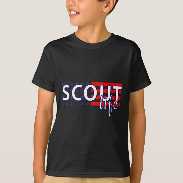 T-shirt Drapeau américain de la vie de scout  (Devant)