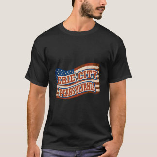 T-shirt Drapeau américain de la ville d'Erie en Pennsylvan