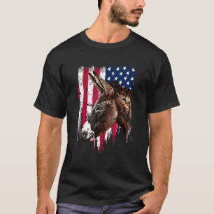 T-shirt Drapeau américain de l'agriculteur de l'âne Drapea
