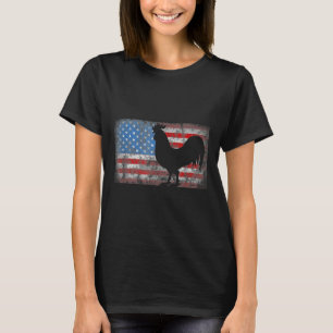 T-shirt Drapeau américain de l'aile de poulet Grunge Usa