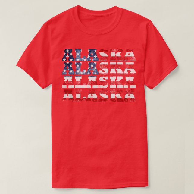T-shirt Drapeau américain de l'Alaska (Design devant)