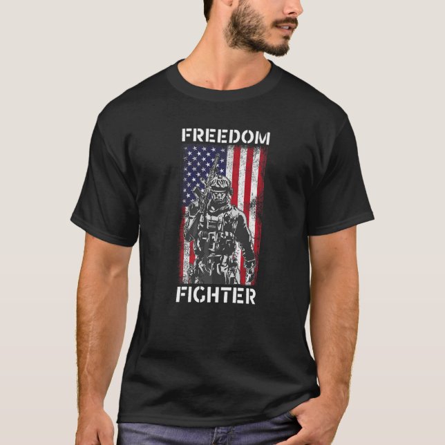 T-shirt Drapeau américain de l'ancien combattant de la lib (Devant)