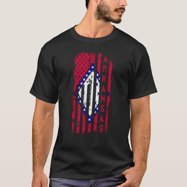 T-shirt Drapeau américain de l'Arkansas Drapeau de l'État  (Devant)