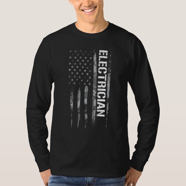 T-shirt Drapeau américain de l'électricien (Devant)
