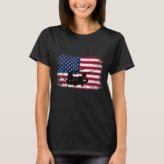 T-shirt Drapeau américain de l'hélicoptère Chinook CH-47 p