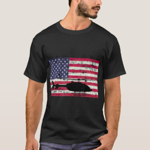 T-shirt Drapeau américain de l'hélicoptère Patriotic Bell