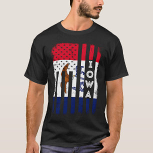 T-shirt Drapeau américain de l'Iowa Drapeau de l'Iowa