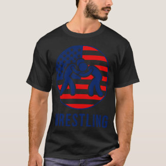 T-shirt Drapeau américain de lutte