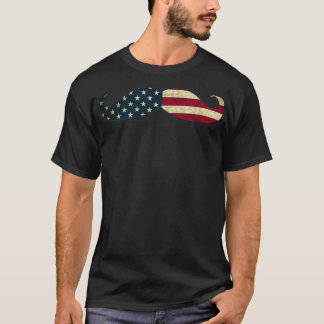 T-shirt Drapeau américain de moustache 4 juillet Cool de b