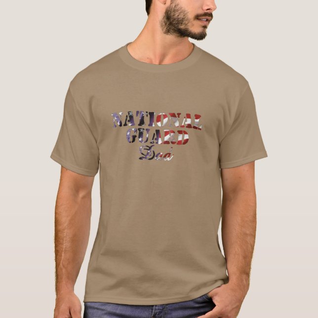 T-shirt Drapeau américain de papa de garde nationale (Devant)