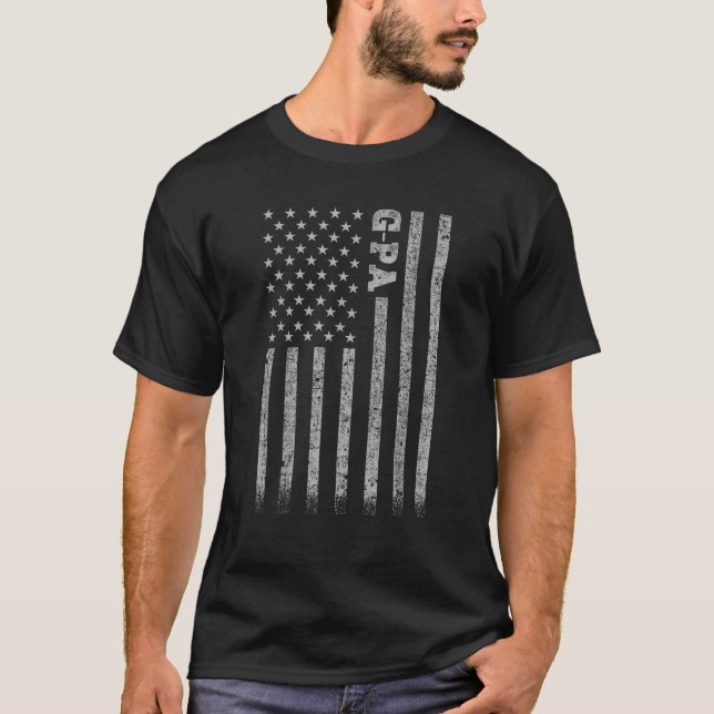 T-shirt Drapeau américain de Papi  (Devant)