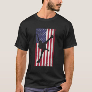 T-shirt Drapeau américain de patinage artistique