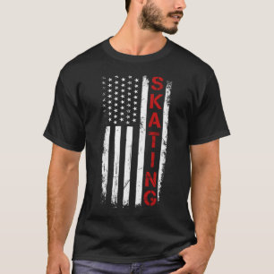 T-shirt Drapeau américain de patinage Usa patineur patin à