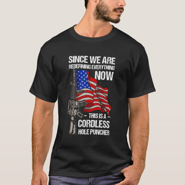 T-shirt Drapeau américain de perforateur sans fil (Devant)