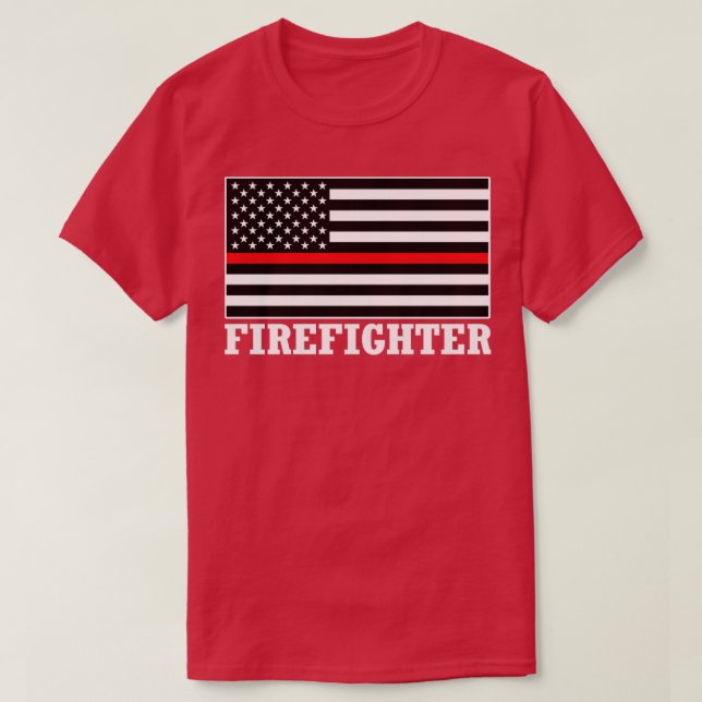 T-shirt Drapeau américain de pompier de pompier (Design devant)