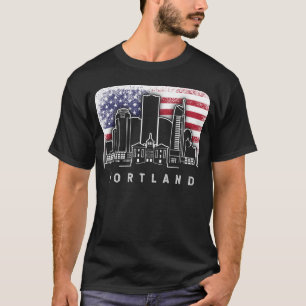 T-shirt Drapeau américain de Portland Oregon Multnomah Vin