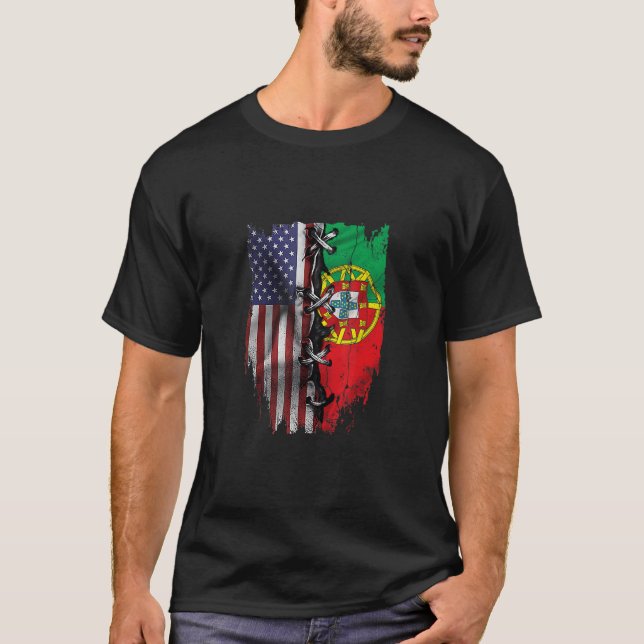 T-shirt Drapeau américain de Portugal Roots portugais cult (Devant)