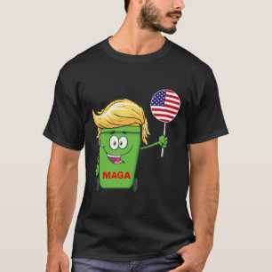 T-shirt Drapeau américain de poubelle de dessin animé méga