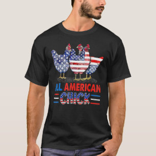 T-shirt Drapeau américain de poulet Patriotique Usa 4e 