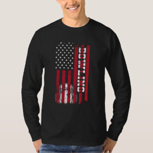 T-shirt drapeau américain de quilles de cône de bowling