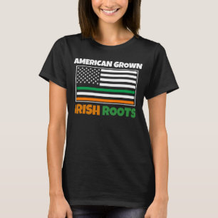 T-shirt Drapeau américain de racines irlandaises de cultur