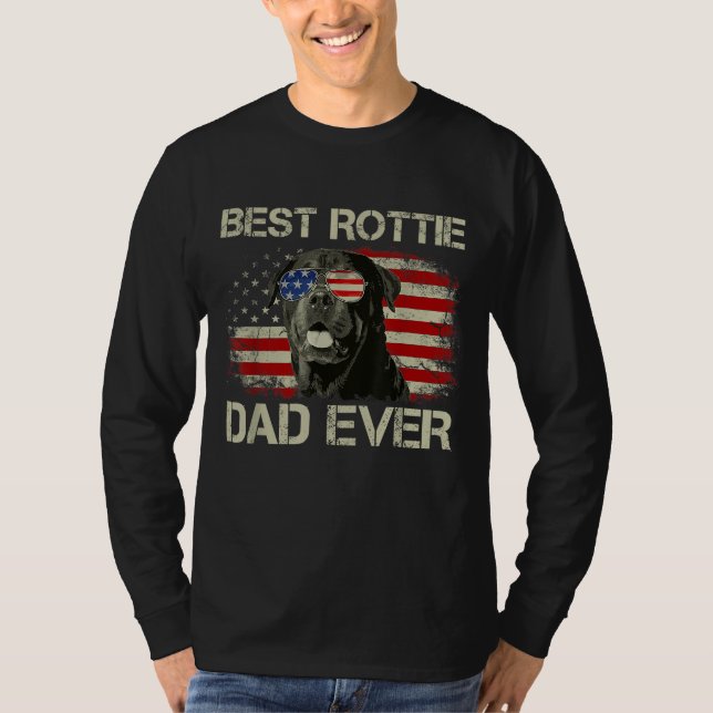 T-shirt Drapeau américain de Rottweiler (Devant)