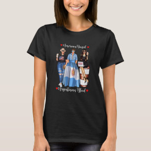 T-shirt Drapeau américain de sang argentin de femmes