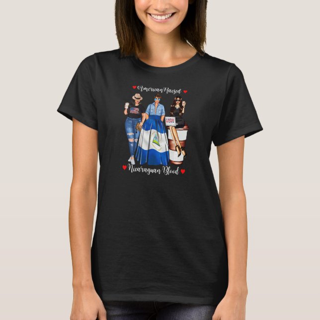 T-shirt Drapeau américain de sang nicaraguayen (Devant)