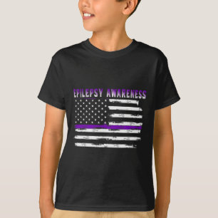 T-shirt Drapeau américain de sensibilisation à l'épilepsie