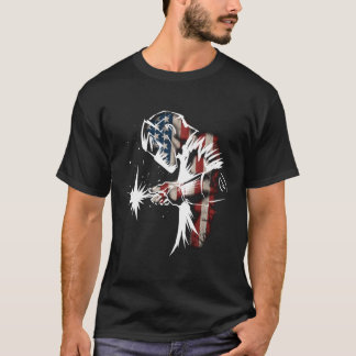 T-shirt Drapeau américain de souder Usa Patriotic Welder