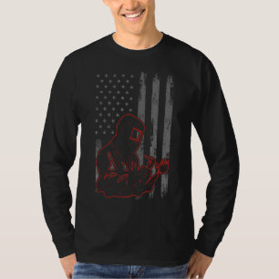 T-shirt Drapeau américain de soudure vintage 4 juillet sou