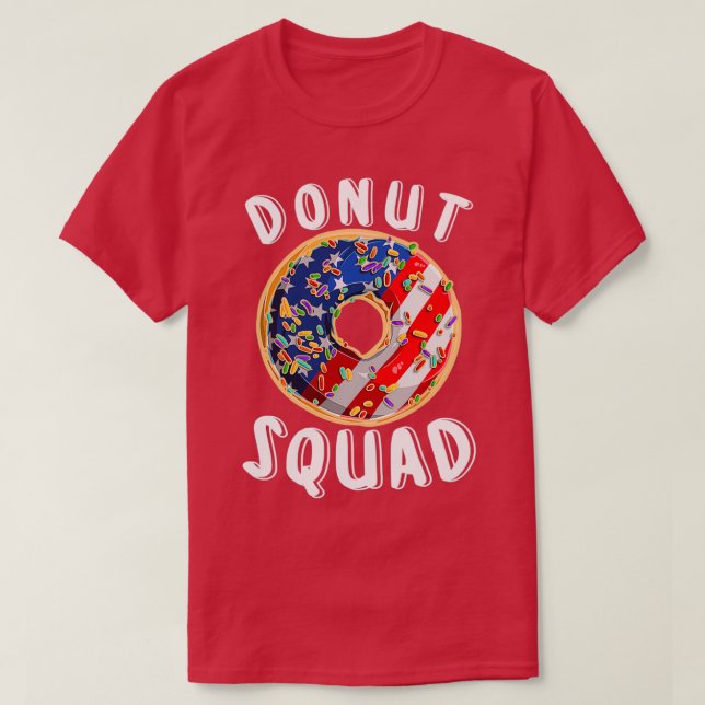 T-shirt Drapeau américain de Squad mignonne Donut (Design devant)