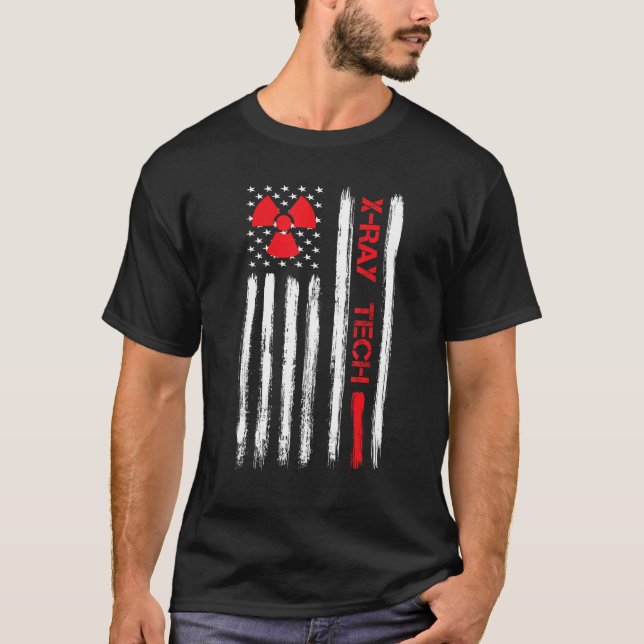 T-shirt Drapeau américain de technologue Rad Tech X-Ray (Devant)