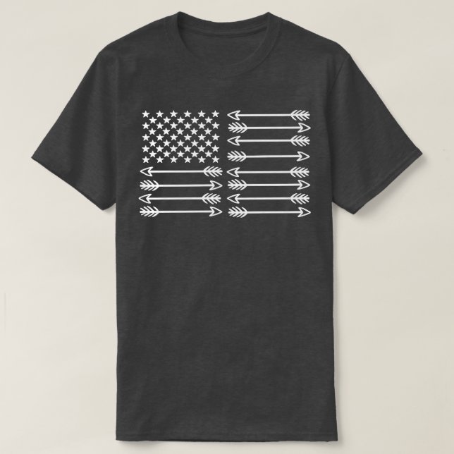 T-shirt Drapeau américain de tir à l'arc (Design devant)