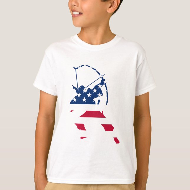T-shirt Drapeau américain de tir à l'arc (Devant)