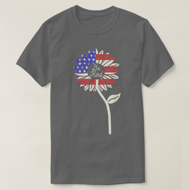T-shirt Drapeau américain de tournesol  (Design devant)