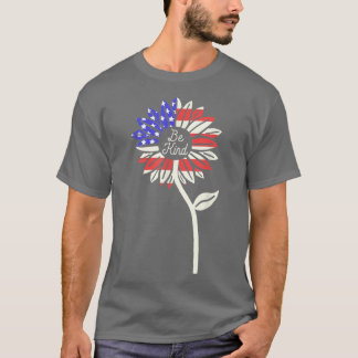 T-shirt Drapeau américain de tournesol 