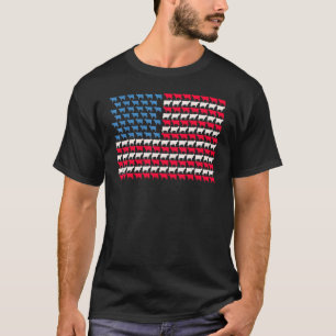 T-shirt Drapeau américain de vache Heifer Us 4 juillet Bat