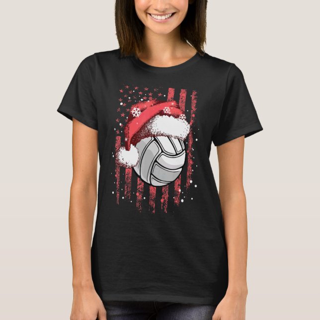 T-shirt Drapeau américain de volley-ball (Devant)