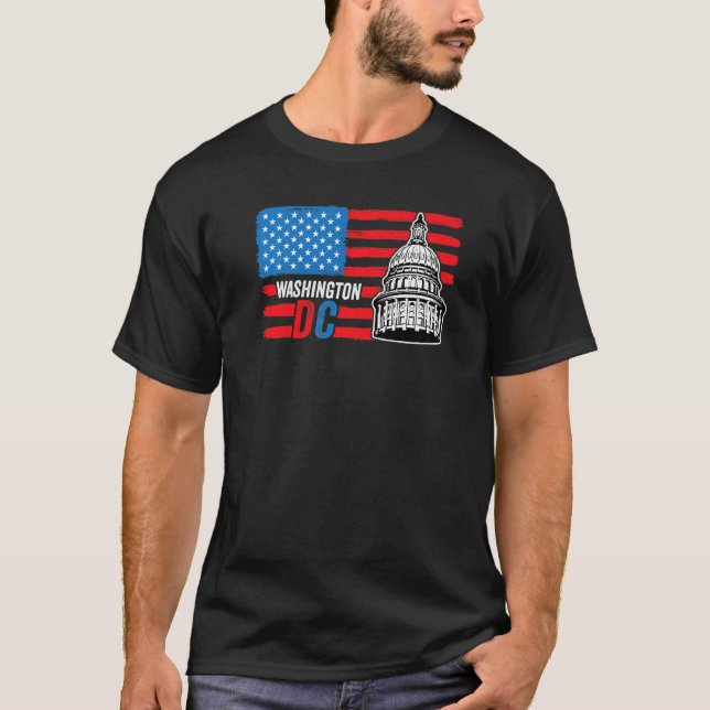 T-shirt Drapeau américain de Washington Dc Capitol Hill (Devant)