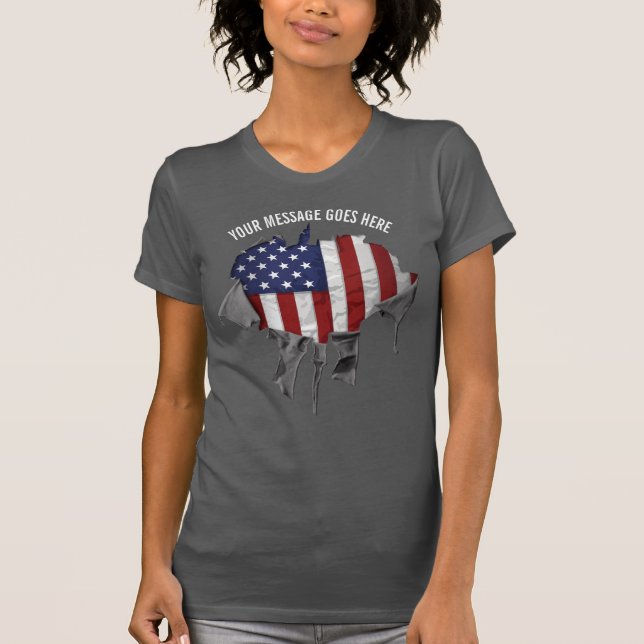T-shirt drapeau américain déchiré, déchiré et déch (Devant)