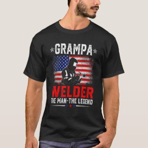 T-shirt Drapeau Américain Déchiré Grampa Souder La Légende