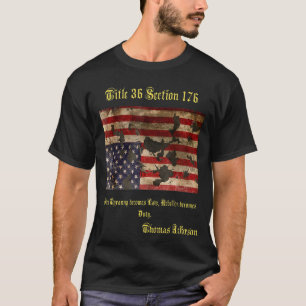 T-shirt Drapeau américain déchiré par la guerre, désorgani